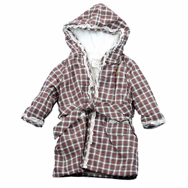  Polo Ralph Lauren Infant Girl's 100% Cotton Tartan Bath Robe 