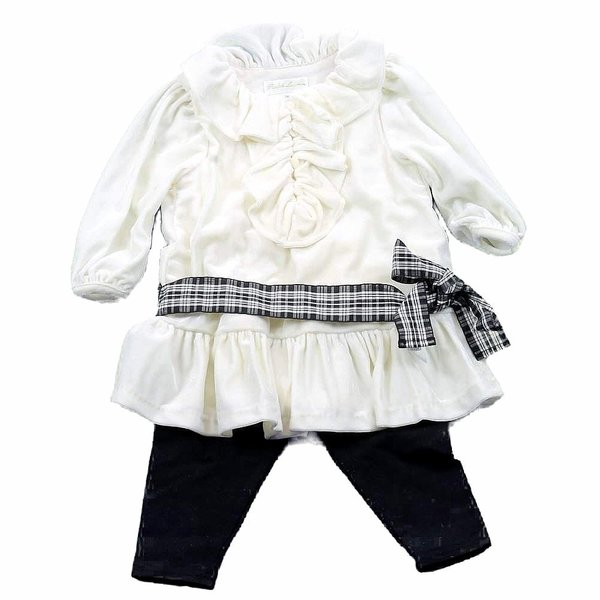  Polo Ralph Lauren Infant Girl's 2-Pc Velvet Top & Leggings Outfit Set 