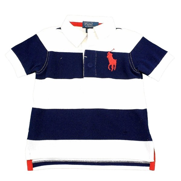  Polo Ralph Lauren Infant Striped Cotton Rugby Short Sleeve T-Shirt 