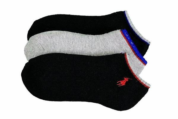  Polo Ralph Lauren Little Kid/Big Boy's 3-Pair Double Stripe Ankle Socks 