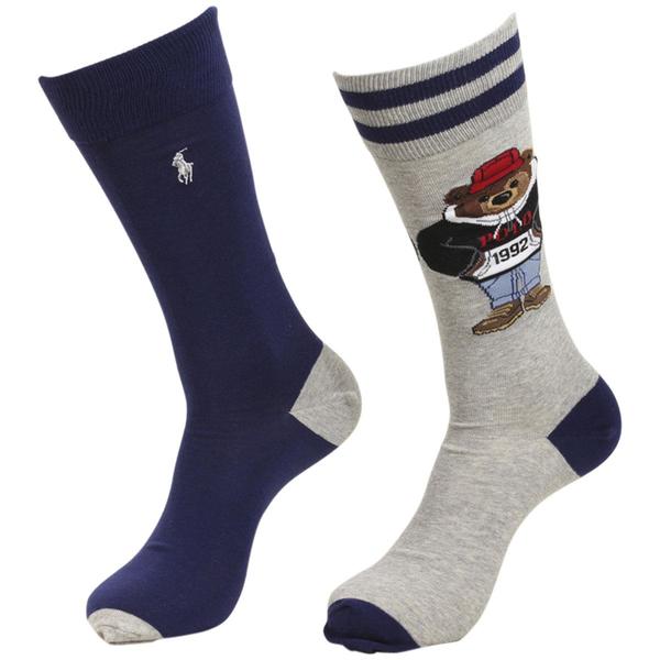  Polo Ralph Lauren Men's 2-Pairs Stadium Bear Socks 