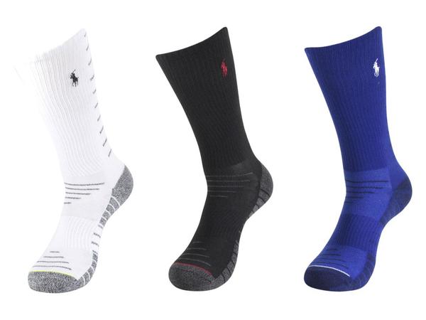  Polo Ralph Lauren Men's 3-Pairs Ladder Stripe Classic Sport Crew Socks 