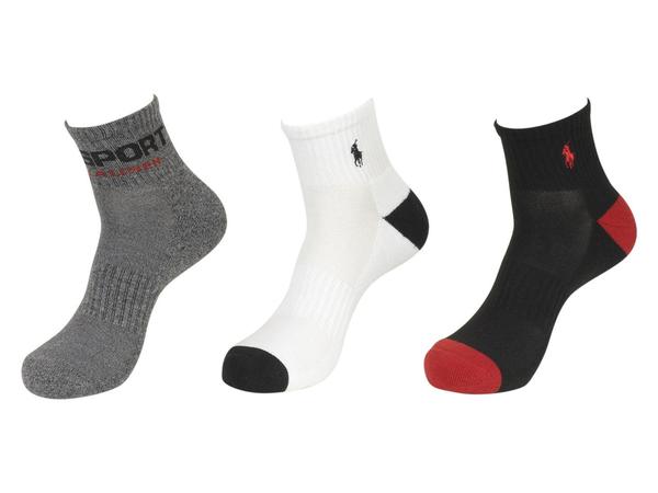  Polo Ralph Lauren Men's 3-Pairs Sport Logo Quarter Crew Socks 