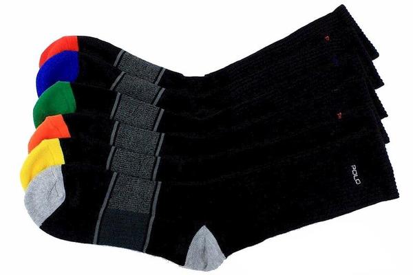  Polo Ralph Lauren Men's 6-Pack Classic Sport Crew Socks 