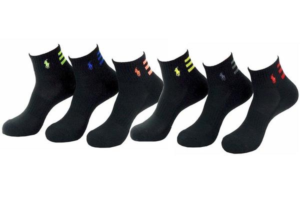  Polo Ralph Lauren Men's 6-Pack Classic Sport Quarter Crew Socks 