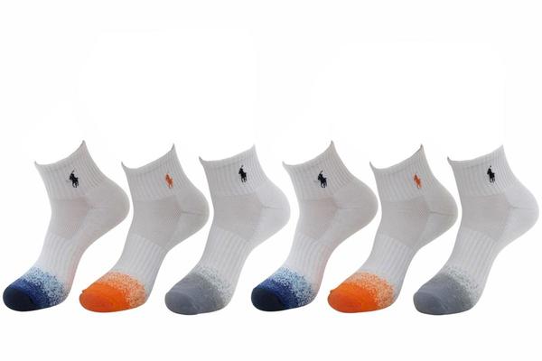  Polo Ralph Lauren Men's 6-Pack Gradient Toe Classic Sport Socks 