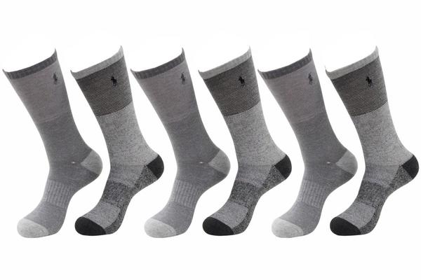  Polo Ralph Lauren Men's 6-Pack Knit Classic Sport Crew Socks 