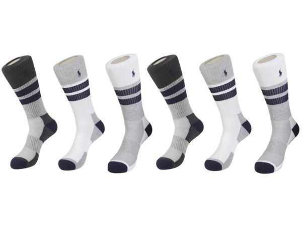  Polo Ralph Lauren Men's 6-Pairs Classic Sport Crew Socks 