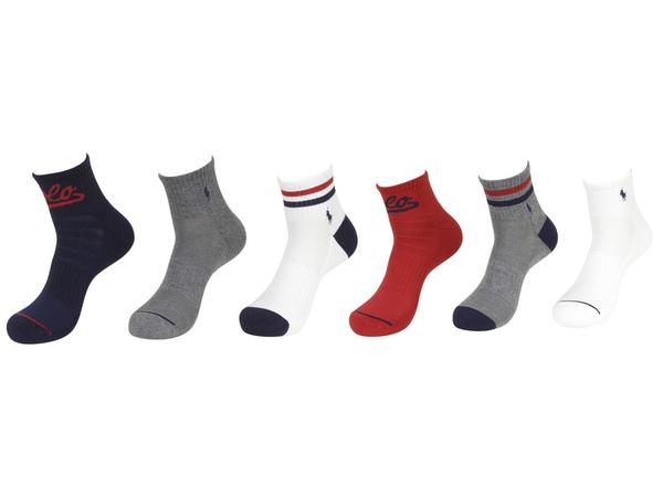  Polo Ralph Lauren Men's 6-Pairs Classic Sport Quarter Crew Socks 