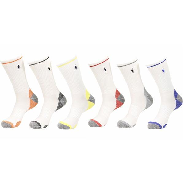  Polo Ralph Lauren Men's 6-Pairs Heel/Toe Classic Sport Socks 