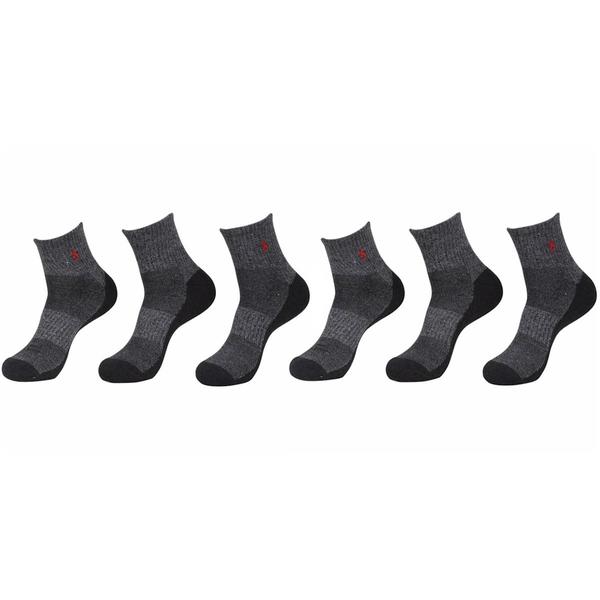  Polo Ralph Lauren Men's 6-Pairs Marled Quarter Crew Classic Sport Socks 