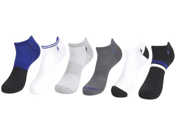  Polo Ralph Lauren Men's 6-Pairs Textured Classic Sport Ankle Socks 