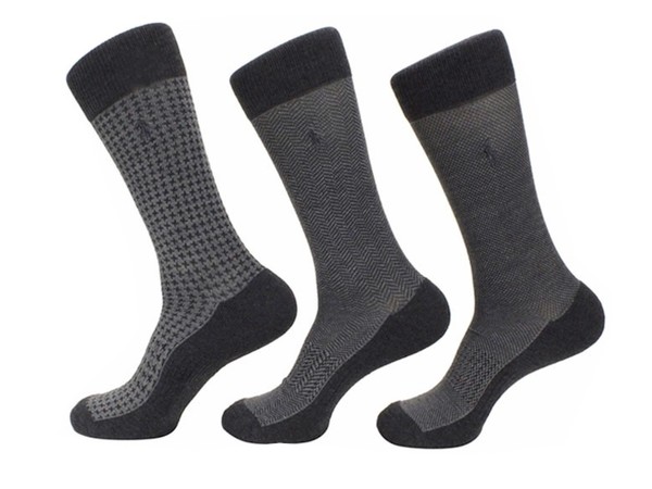 10-13; Fits Shoe 6-12.5 Hot Sox Men's Stripe Marl Black Mid-Calf Boot Socks Sz 