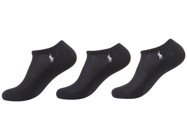  Polo Ralph Lauren Women's 3-Pack Cushioned Top Ped Low-Cut Socks 