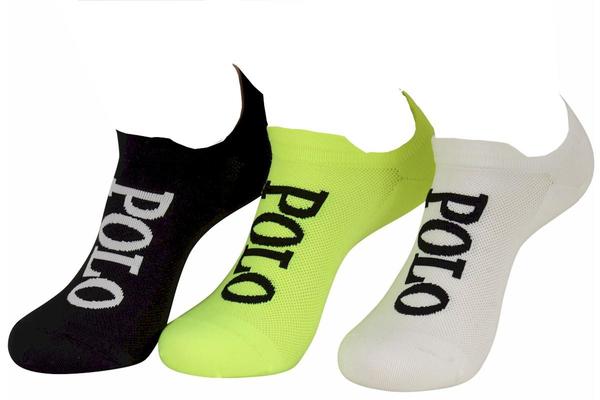  Polo Ralph Lauren Women's 3-Pack Logo Double Tab Low Cut Socks 