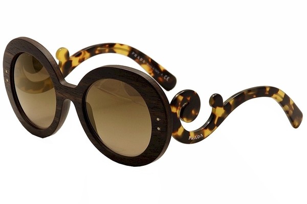  Prada Women's Baroque Wood SPR27R SPR 27R Fashion Sunglasses 