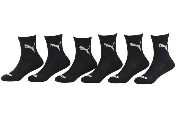  Puma Boy's 6-Pack Crew Athletic Socks 