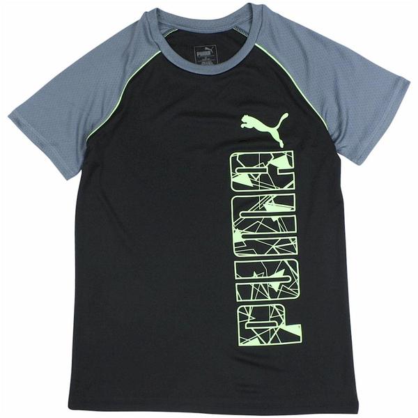  Puma Boy's Geometric Logo Sport Short Sleeve Crew Neck Shirt 