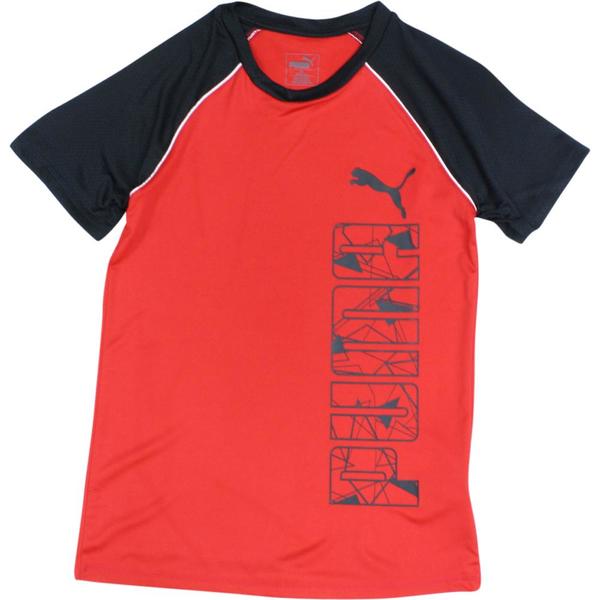  Puma Boy's Graphic Logo Short Sleeve Crew Neck Cotton T-Shirt 
