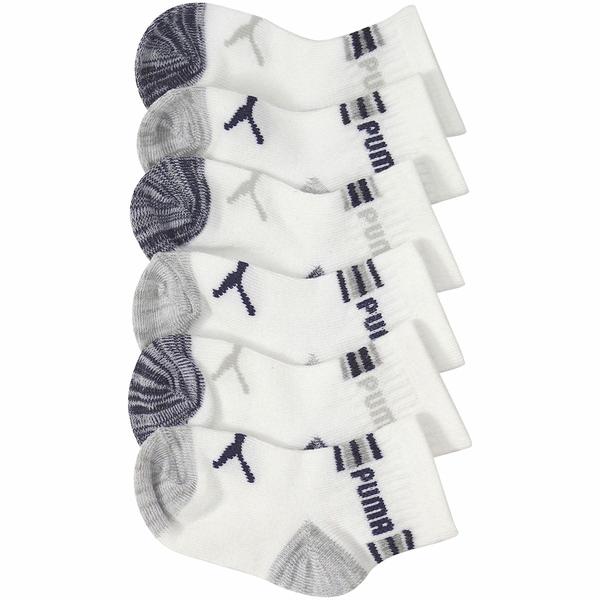  Puma Infant Boy's 6-Pack Classic Logo Quarter Crew Socks 