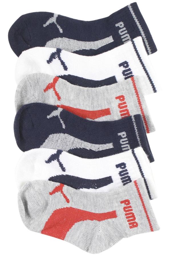  Puma Infant Boy's 6-Pairs Cat Logo Quarter Crew Socks 