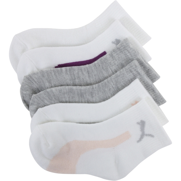  Puma Infant/Toddler Girl's 6-Pairs Quarter Crew Athletic Socks 