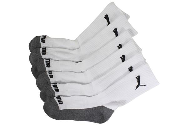  Puma Little Boy's 6-Pack Cushioned Crew Socks 