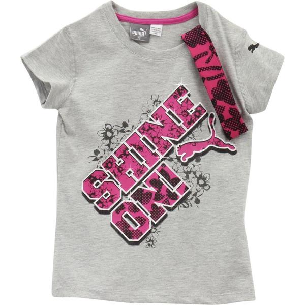  Puma Little Girl's 2-Piece Shine On Short Sleeve T-Shirt & Headband Set 