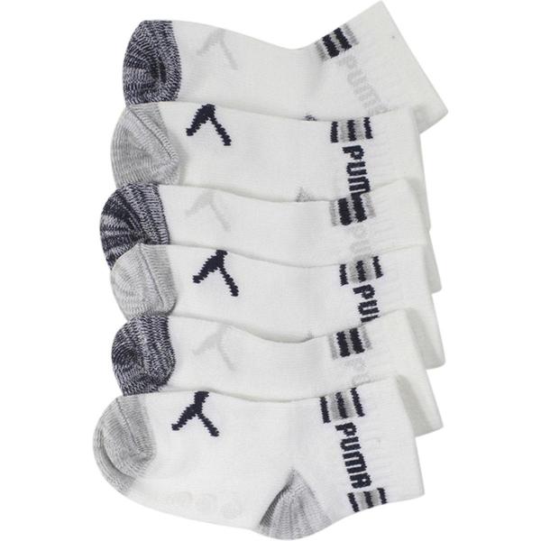  Puma Toddler Boy's 6-Pack Classic Logo Quarter Crew Socks 