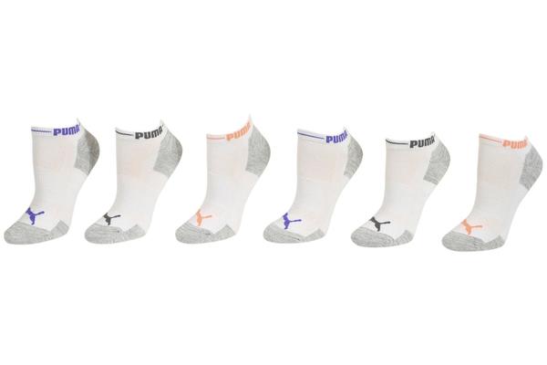  Puma Women's 6-Pairs Logo Cuff Low Cut Athletic Socks 