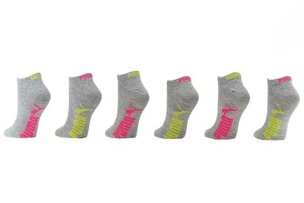  Puma Women's 6-Pairs Low Cut Pumalite Socks 