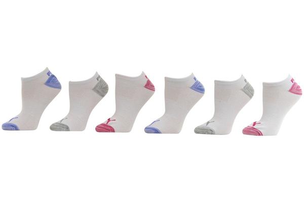  Puma Women's 6-Pairs No Show Pumalite Athletic Socks Sz; 9-11 Fits 5-9.5 