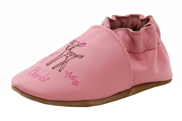  Robeez Disney Mini Shoez Infant Girl's Bashful Bambi Leather Slip On Shoes 