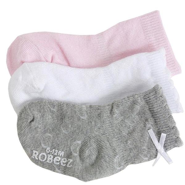  Robeez Mini Infant Girl's 3-Pairs Girly Girl Skid-Proof Socks 