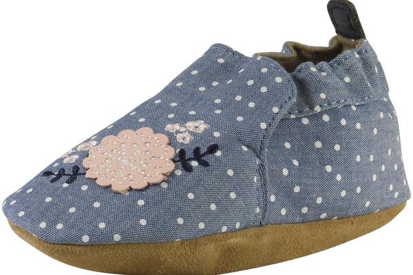  Robeez Mini Shoez Infant Girl's Chambray Bouquet Canvas Shoes 