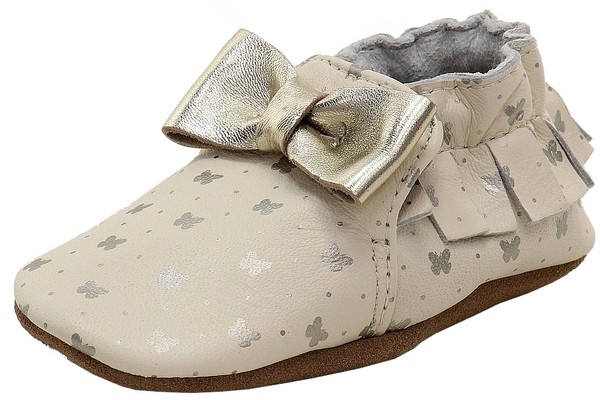  Robeez Mini Shoez Infant Girl's Maggie Moccasin Fashion Leather Slip-On Shoes 