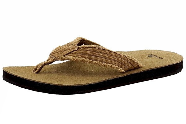  Sanuk Men's Fraid Not Canvas Flip-Flops Sandals Shoes 