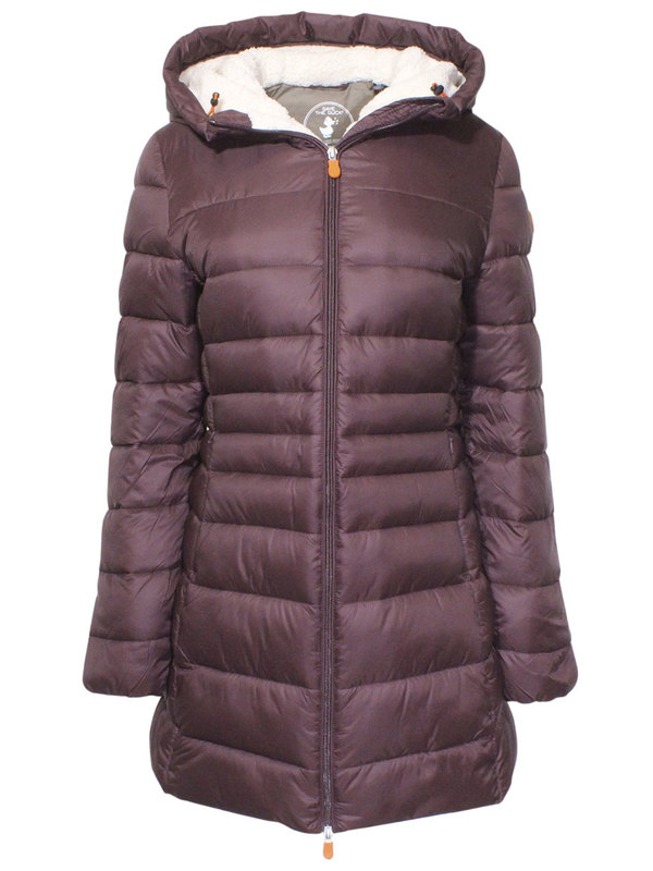  Save The Duck Hooded Giga Coat Women's Zip Front Quilted Jacket 