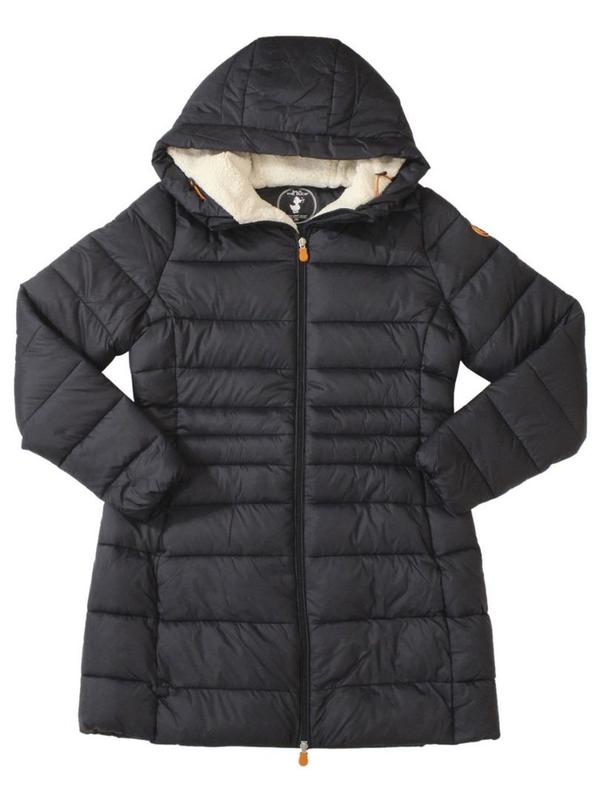  Save The Duck Women's Giga Hooded Long Sleeve Puffer Coat Jacket 
