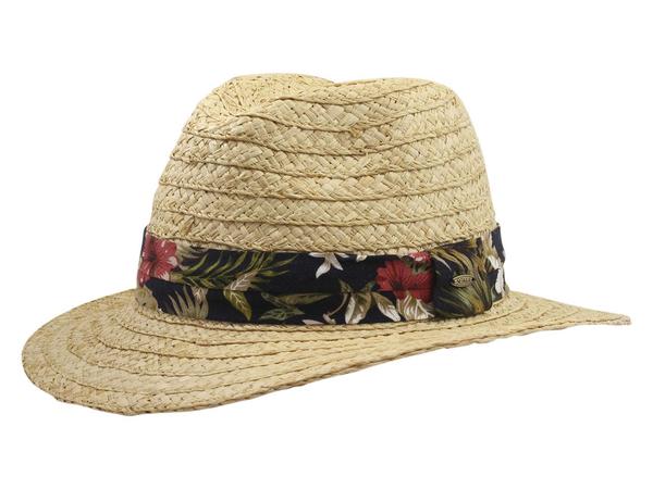  Scala Men's Tropical Trim Raffia Safari Hat 