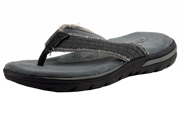 Skechers Men's Relaxed Fit Supreme-Bosnia Foam Flip Flop Sandals Shoes | JoyLot.com