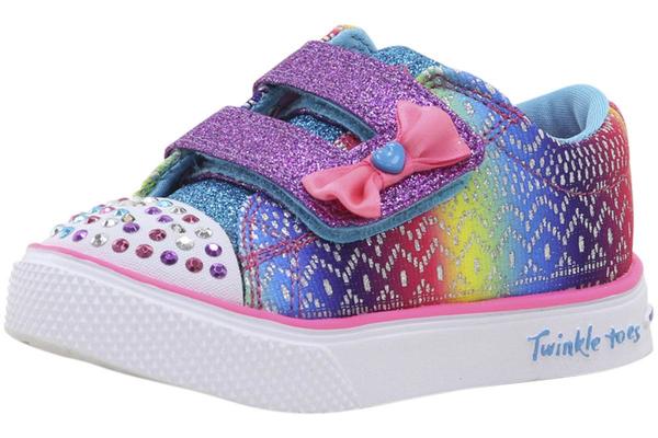  Skechers Toddler Girl's Twinkle Toes Colorful Crochets Light Up Sneakers Shoes 