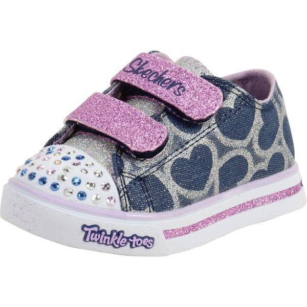  Skechers Toddler Girl's Twinkle Toes Glitter Heart Light Up Sneakers Shoes 