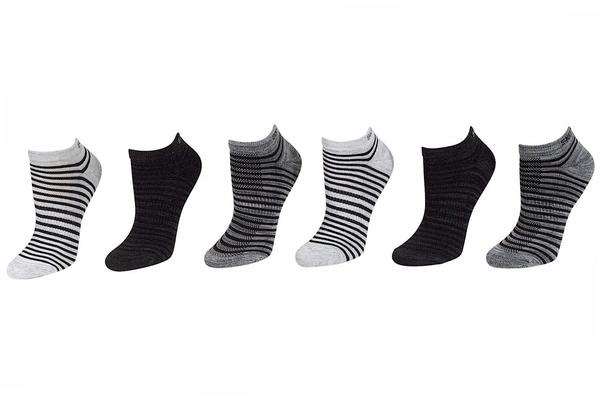  Skechers Women's 6-Pairs Striped Low Cut Socks 