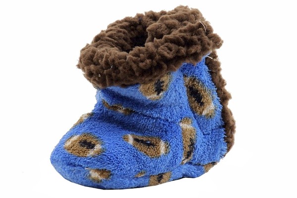  Skidders Infant Boy's Football Toss Plush Booties Slippers Shoes 