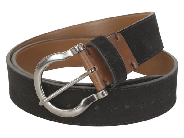  Stacy Adams Men's Richmond Perforated Genuine Suede Leather Belt 