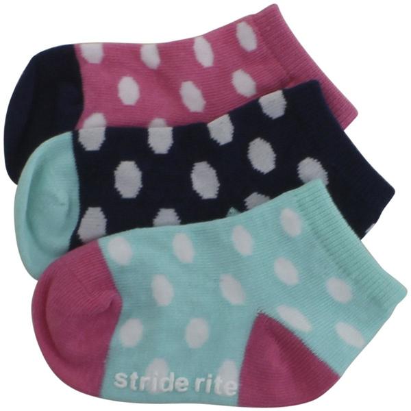  Stride Rite Infant/Toddler Girl's 3-Pack Melissa Dots Skid-Proof Socks 