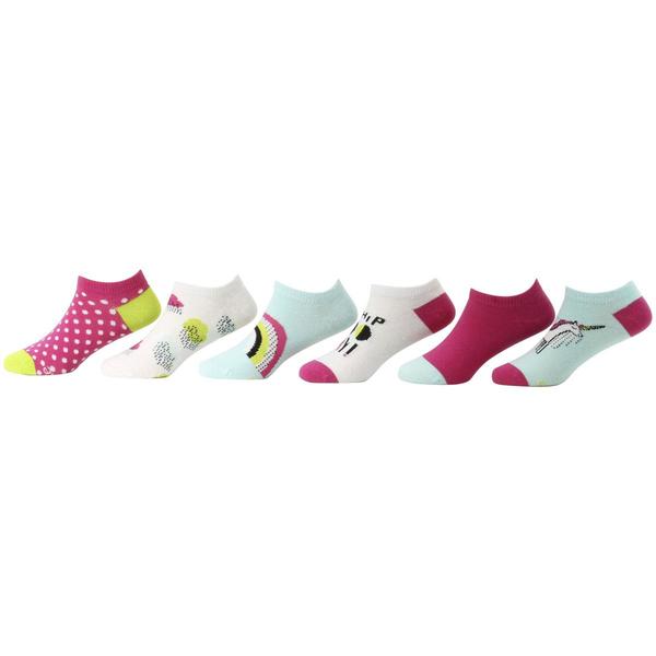  Stride Rite Toddler/Little/Big Girl's 6-Pack Morgan Magic No Show Socks 