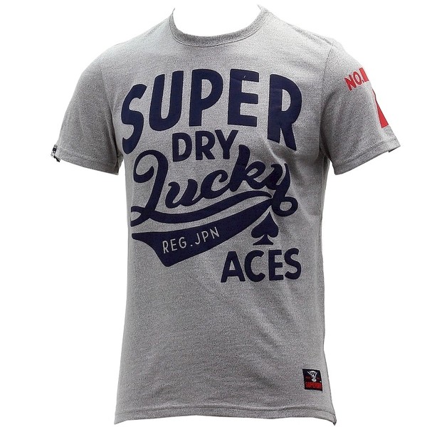  Superdry Men's Lucky Aces Crew Neck Graphic Short Sleeve T-Shirt 