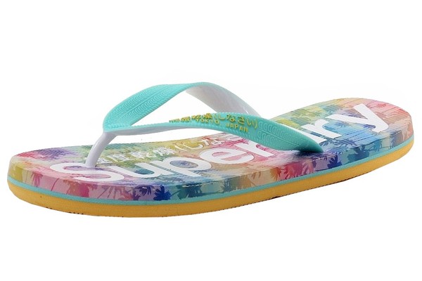  Superdry Women's AOP Fashion Printed Flip Flops Sandals Shoes 